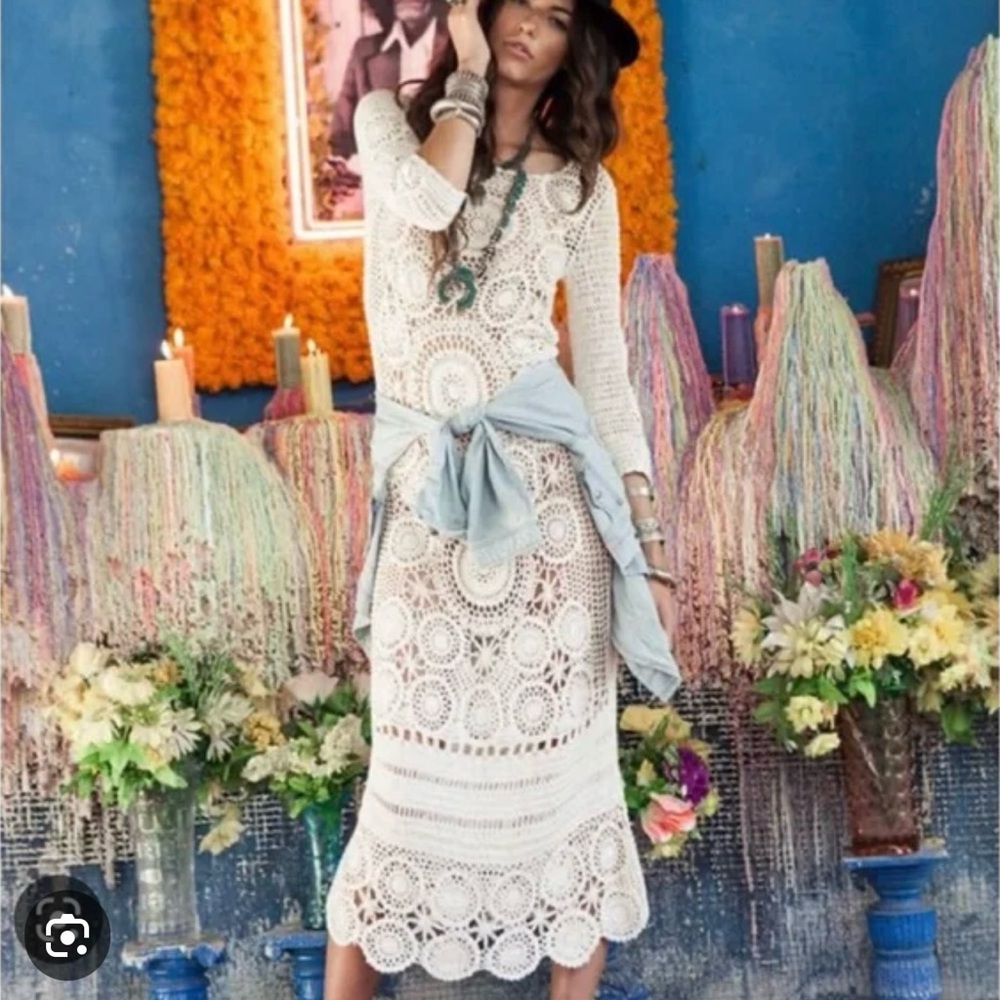 Spell & the Gypsy Margarita White Crochet Maxi Dress - Picture 2 of 5
